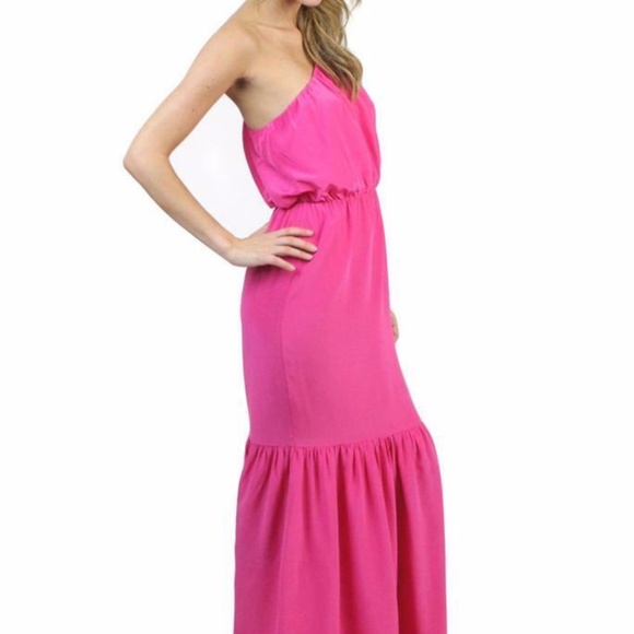 Halston Heritage One Shoulder Maxi Dress Ultra - Picture 4 of 5